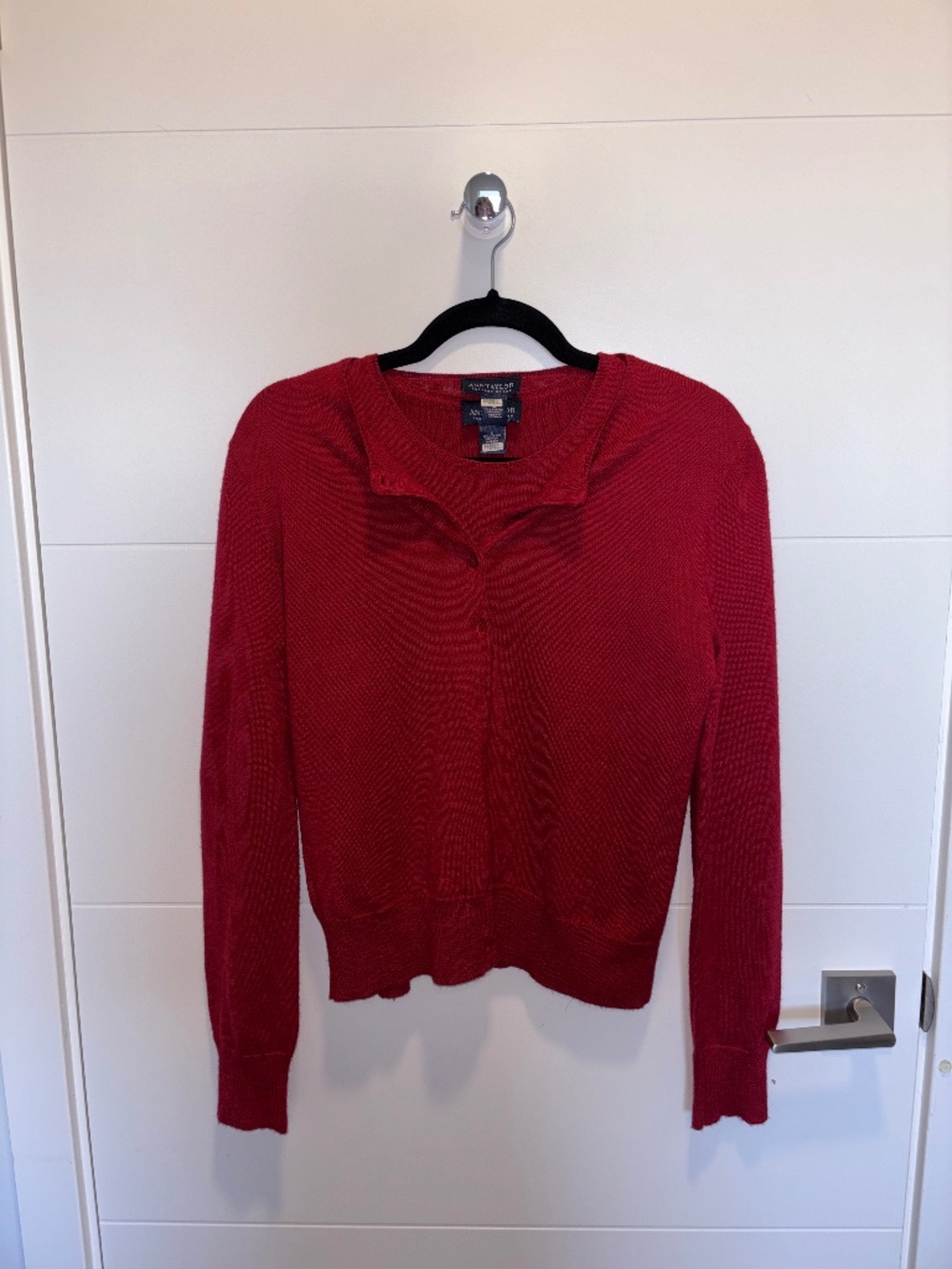 Ann Taylor Factory Store Red Cardigan & Tank Sweater Set M/S